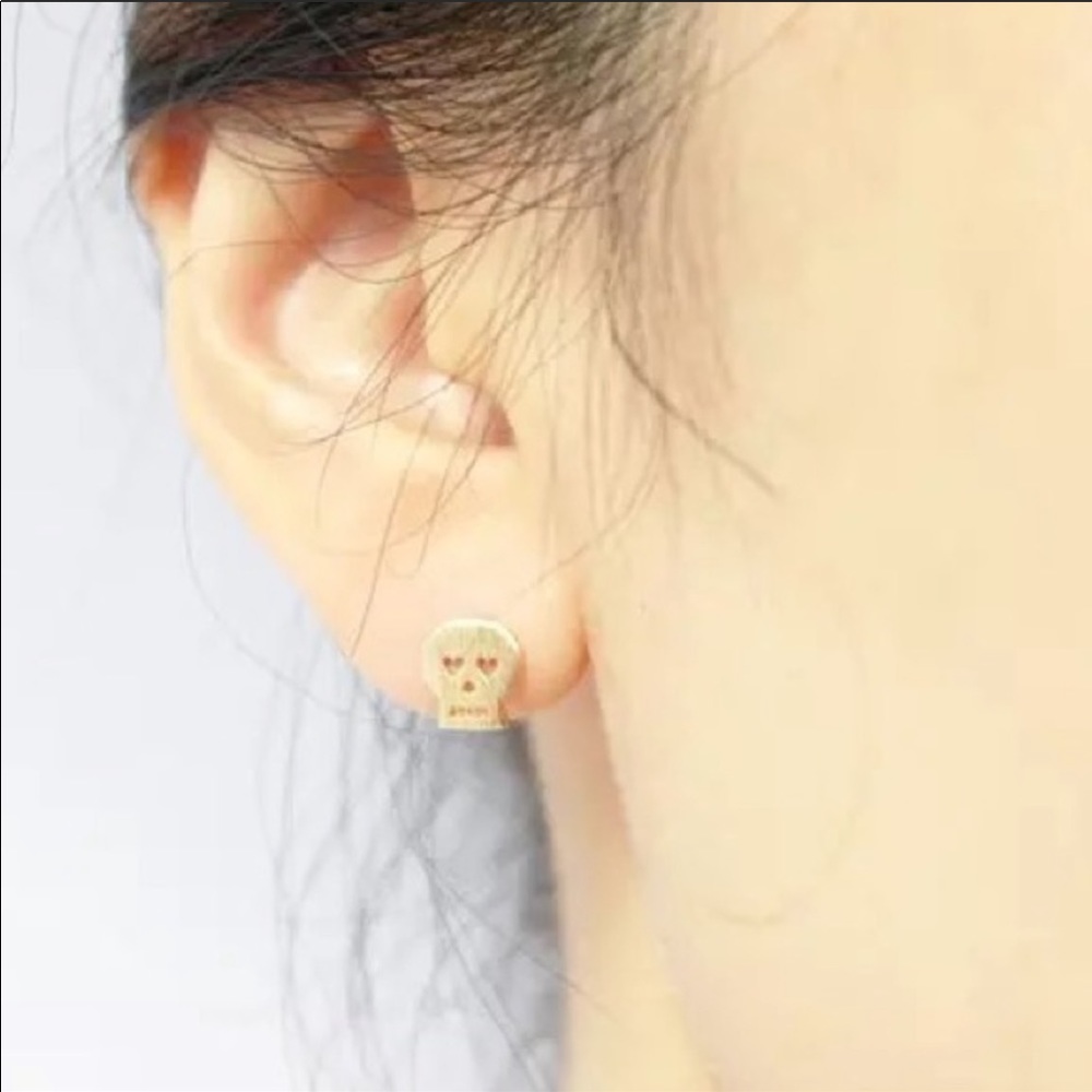 Calavera Sugar Skull Earrings - Picture 2 of 5